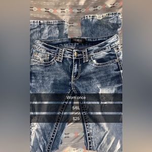 Premiere Denim by rue 21 slim bootcut ripped jeans